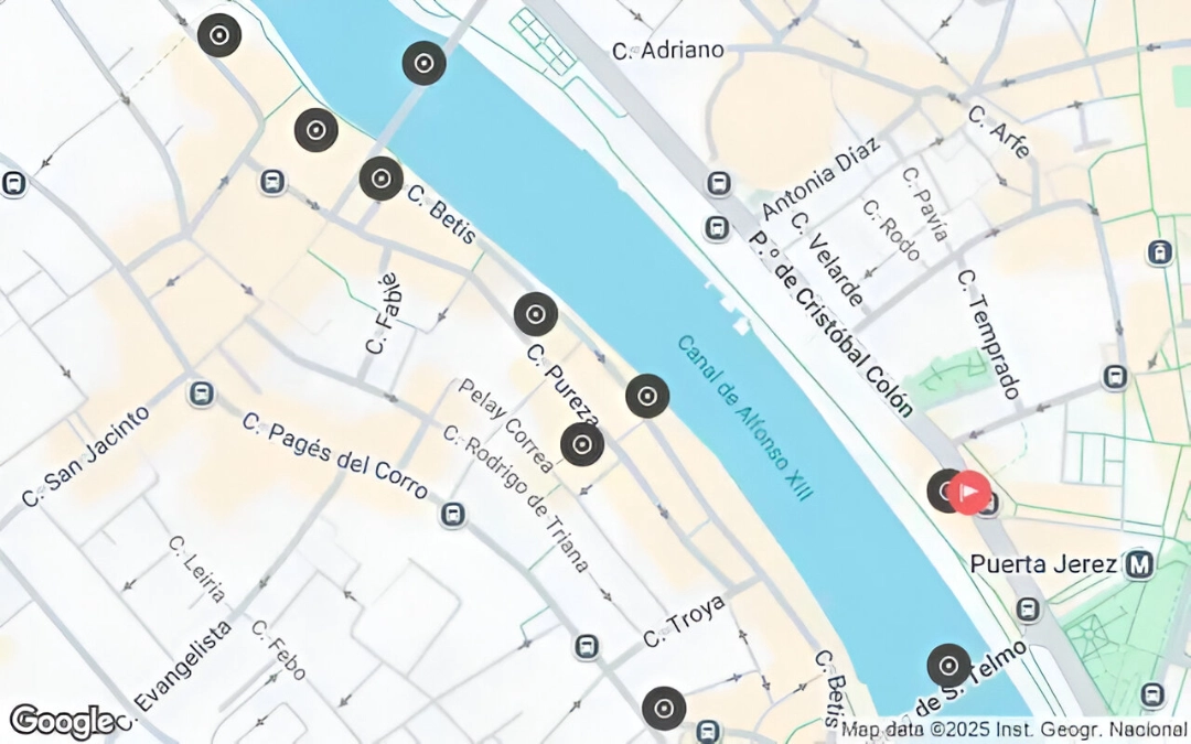 Mapa del recorrido del tour por Triana